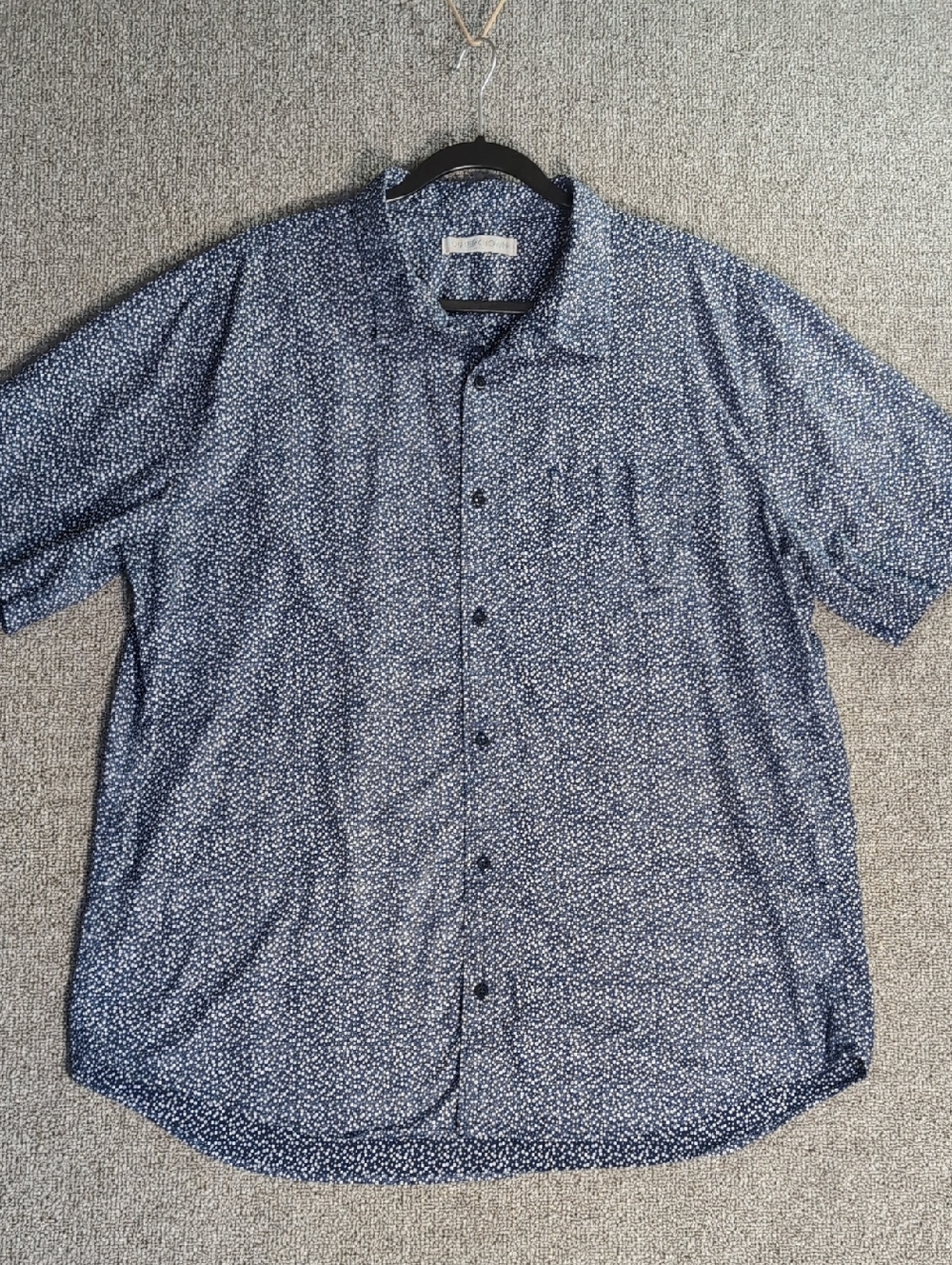 Outerknown S.E.A. Organic Cotton Hemp Dot Shirt Size XXL Navy Blue